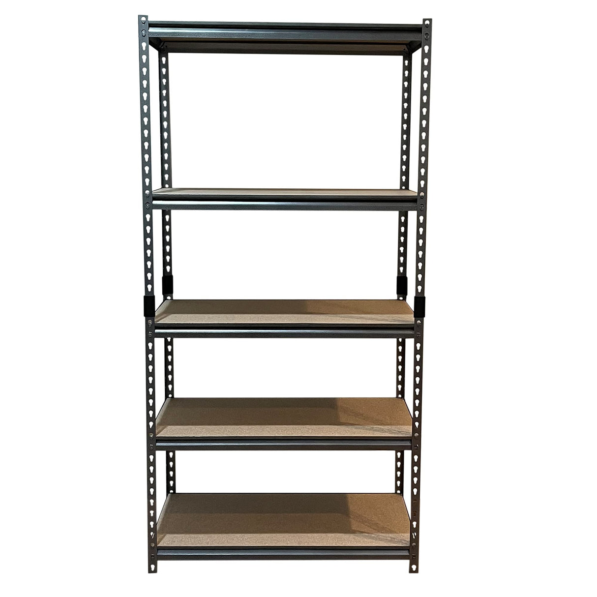 Juggernaut Storage Indoor Outdoor 72 Inch 5 Tier Steel Utility Shelving Unit with Adjustable Shelves for Warehouse, Laundry Room, and Garage, Black Juggernaut Storage
