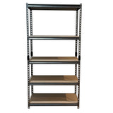 Juggernaut Storage Indoor Outdoor 72 Inch 5 Tier Steel Utility Shelving Unit with Adjustable Shelves for Warehouse, Laundry Room, and Garage, Black Juggernaut Storage