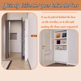 Book Shelf, Behind the Door Bookshelf with Shelves 5 Shelf Bookcase with Doors, Hidden Storage Behind Door with Baffle for Living Room Bedroom Children's Room White 31.5''*4.7''*70.9''(four-door) LINLIUA