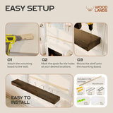 Woodlands-USA 72 Floating Fireplace Mantel Wood Shelf, Handcrafted Mantels For Over Fireplace, 72 Inches Farmhouse Wall Mounted Mantle Shelf, Wooden Fireplace Mantel Shelves, 72 Inch Rustic Brown X8X3 WOODLANDS USA