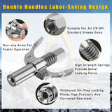 Ziciner Grease Gun Coupler, Double Handles Quick Lock Release Grease Gun Tip with 6 Thickened Jaws, 12000 PSI High Pressure Grease Fittings Compatible with All Grease Guns (1 PC) Ziciner