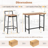 Tangkula 5-Piece Rustic Acacia Wood Bar Height Patio Set for Outdoor Dining Tangkula