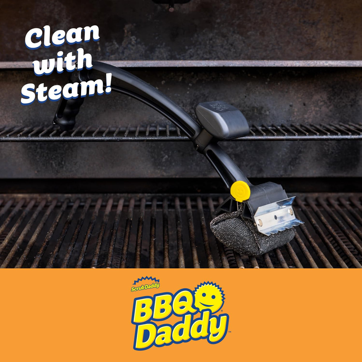 Scrub Daddy BBQ Daddy Grill Brush for Outdoor Grill - Bristle Free Scraper + Scrub Brush - Cut Through Charred Buildup with Stronger, Temperature Controlled Scrubbing Power (1 Grill Brush) Scrub Daddy