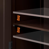 Yaheetech Bathroom Storage Cabinet with Drawer and Double Doors, Free-Standing Organizer with Inner Adjustable Shelf for Living Room, L24xW12xH31.5 in, Espresso Yaheetech