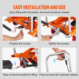 VEVOR Hydraulic Lift Table Cart, 500lbs Capacity 28.5" Lifting Height, Manual Single Scissor Lift Table with 4 Wheels and Non-Slip Pad, Hydraulic Scissor Cart for Material Handling, Orange VEVOR