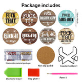 8 PCS Funny Diamond Art Coasters Kits with Holder - DIY Farmhouse Rustic Coasters for Beginners, Adults, Kids clothmile