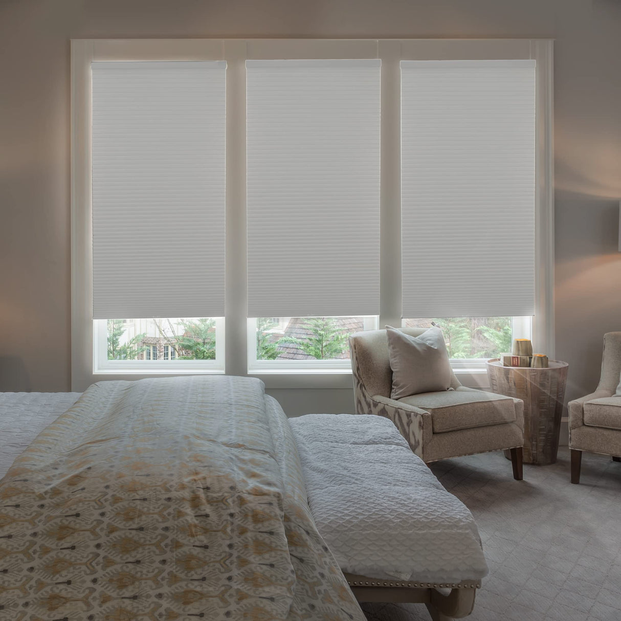 Chicology Cordless Cellular Shades, Blackout Window Blind, Evening Mist (Blackout) - 46"W X 48"H CHICOLOGY