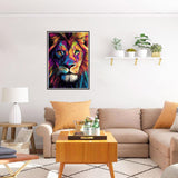 HEIBAGO Lion Diamond Art Kits for Adults, 5D Full Drill Round Colourful Painting Gems with Animal Diamond Painting, Diamond Dots Perfect for Home Wall Decor 12x16inch HEIBAGO