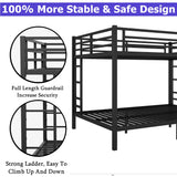 FUSVZ Stronger & Safer Steel Bunk Bed Queen Over Queen Size, Heavy-Duty Metal Bunk Queen Bed with Reinforced Legs and 2 Ladders for Kids Boys Girls Teens Adults, Easy to Assemble, Space-Saving FUSVZ