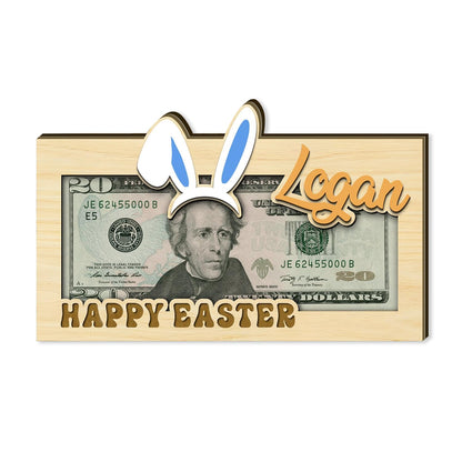 Easter Personalized Money Gift Holder - Custom Name Wooden Easter Gift Card Money Holder for Boys Girls, Hanging Easter Gift Card Holder Gifts - WoodArtSupply