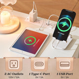 Huuger White Nightstand Set of 2, Night Stand with Charger Station, Bedside Table with 2 Drawers, Bed Side Tables for Bedroom, Modern Nightstands, Metal Knobs, Painted Surface Huuger