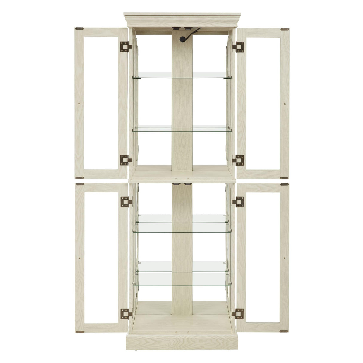 CKEASEAN Curio Cabinet 71" Lighted Glass Display Cabinet, Display Curio Cabinet with Adjustable Glass Shelves Vintage, China Cabinet Light Bulb Included, Curio Storage Cabinet with 6 Shelves (White) CKEASEAN