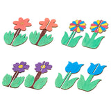 BENIMUS DIY 3D Flower Spring Wood Crafts to Paint, Spring Unfinished Wooden Slices for Craft, Flowers Ornaments for Painting Decorations (32 PCS) BENIMUS