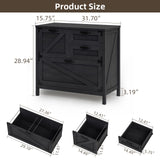 4-Drawer Wood Lateral File Cabinet for Hanging Files Letter/A4/Legal Size, Large Farmhouse File Cabinets for Home Office, Printer Stand with Office Cabinet, Black Vabches