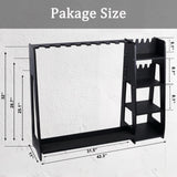 Salajory Indoor Gun Rack, Adjustable Wood Gun Rack with Pistol Rack, Floor Standing Shotgun Rack Gun Display Rack Rifle Storage for Garage Gun Storage - Holds 9 Long Guns and 8 Handguns Salajory