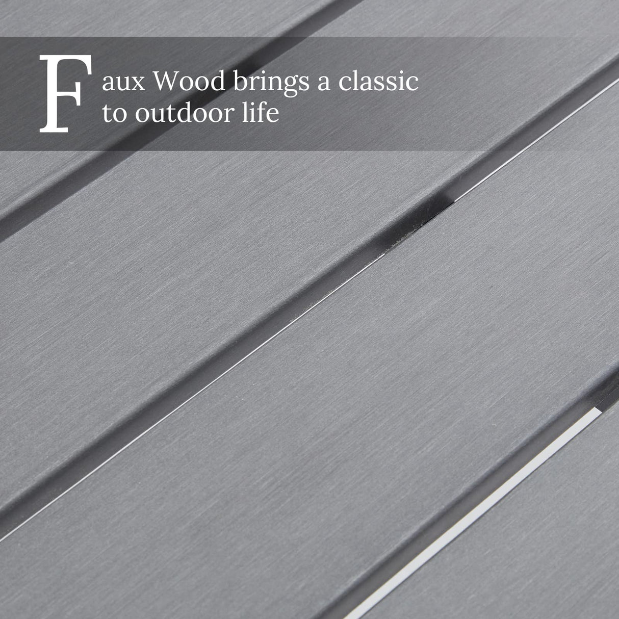 VICLLAX Outdoor Bench for Lawn Garden, Backless Patio Garden Bench, Grey Metal Frame VICLLAX