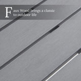 VICLLAX Outdoor Bench for Lawn Garden, Backless Patio Garden Bench, Grey Metal Frame VICLLAX