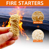 E500 Fire Starter - Natural Fire Starters for Fireplace, Campfires, Chimney, BBQ, Fire Pit & Wood Fireplace - 60 Pack Odorless Pine Firestarter, Charcoal Starter for Grill E500