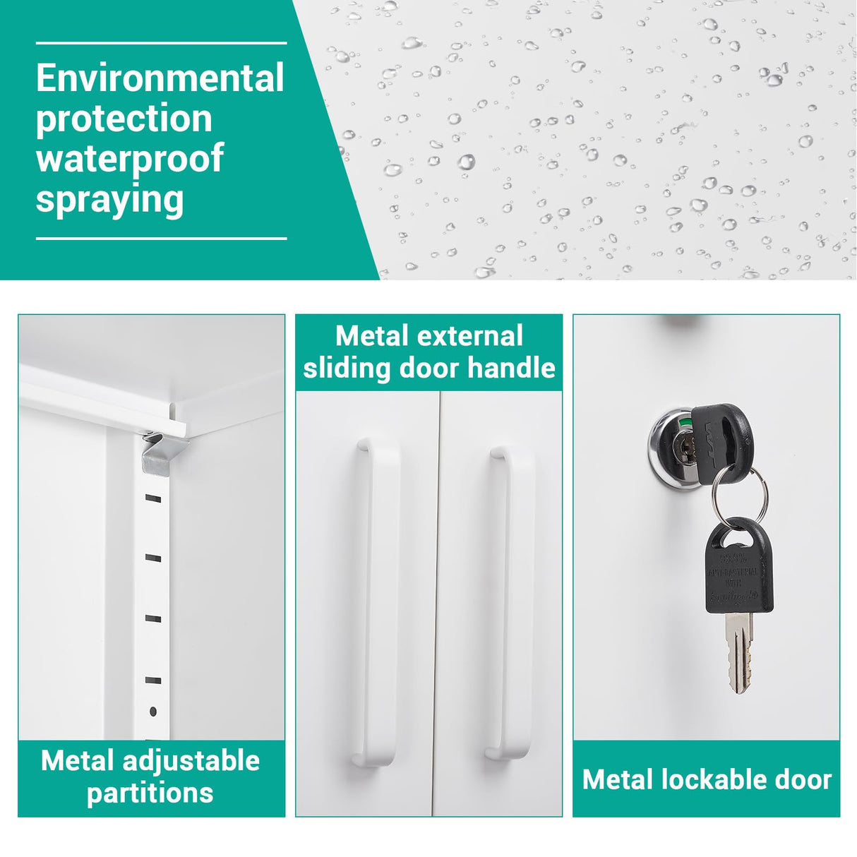 Metal Garage Storage Cabinet with 2 Doors and 4 Adjustable Shelves 72" Pantry Cabinet Utility Storage Cabinet Locking Steel Storage Cabinet Utility SISESOL