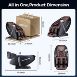 BOSSCARE 4D Massage Chair Full Body 2025 Zero Gravity SL Track Messager Recliner - Shiatsu Heat Massaging Chairs for Office Home - Heating Back Foot AI APP Body Scanning BOSSCARE