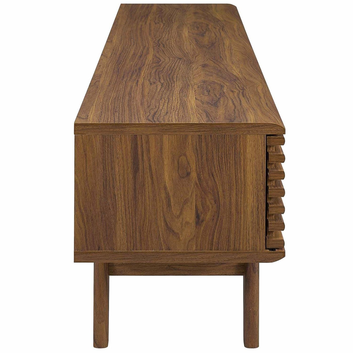 Modway Render 70" Mid-Century Modern Low Profile Entertainment TV Stand, 70 Inch, Walnut Walnut Modway