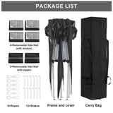 TUKAILAI 10' x 20' Pop Up Gazebo Marquee, Anti-UV Party Wedding Tent Event Shelters with 6 Removable Sidewalls & Carry Bag, Heavy Duty Instant Canopy for Outdoor Camping Garden Patio (Black) TUKAILAi