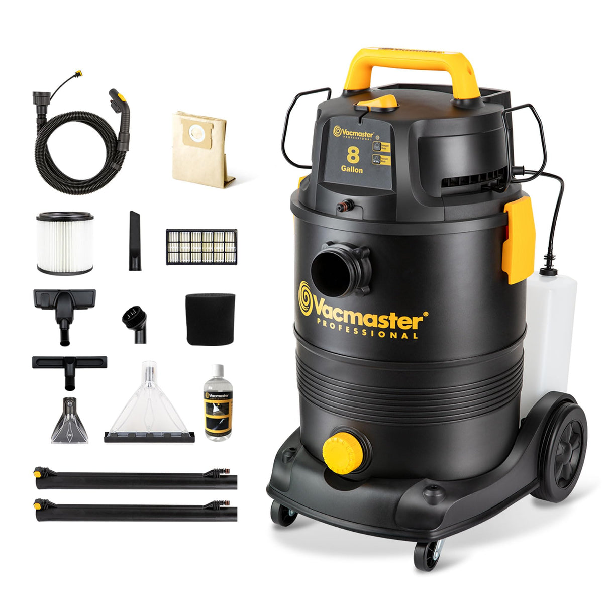 Vacmaster VK809PWR 0201 8 Gallon 5.5 Peak HP Wet/Dry/Upholstery Shampoo Vacuum Cleaner Vacmaster