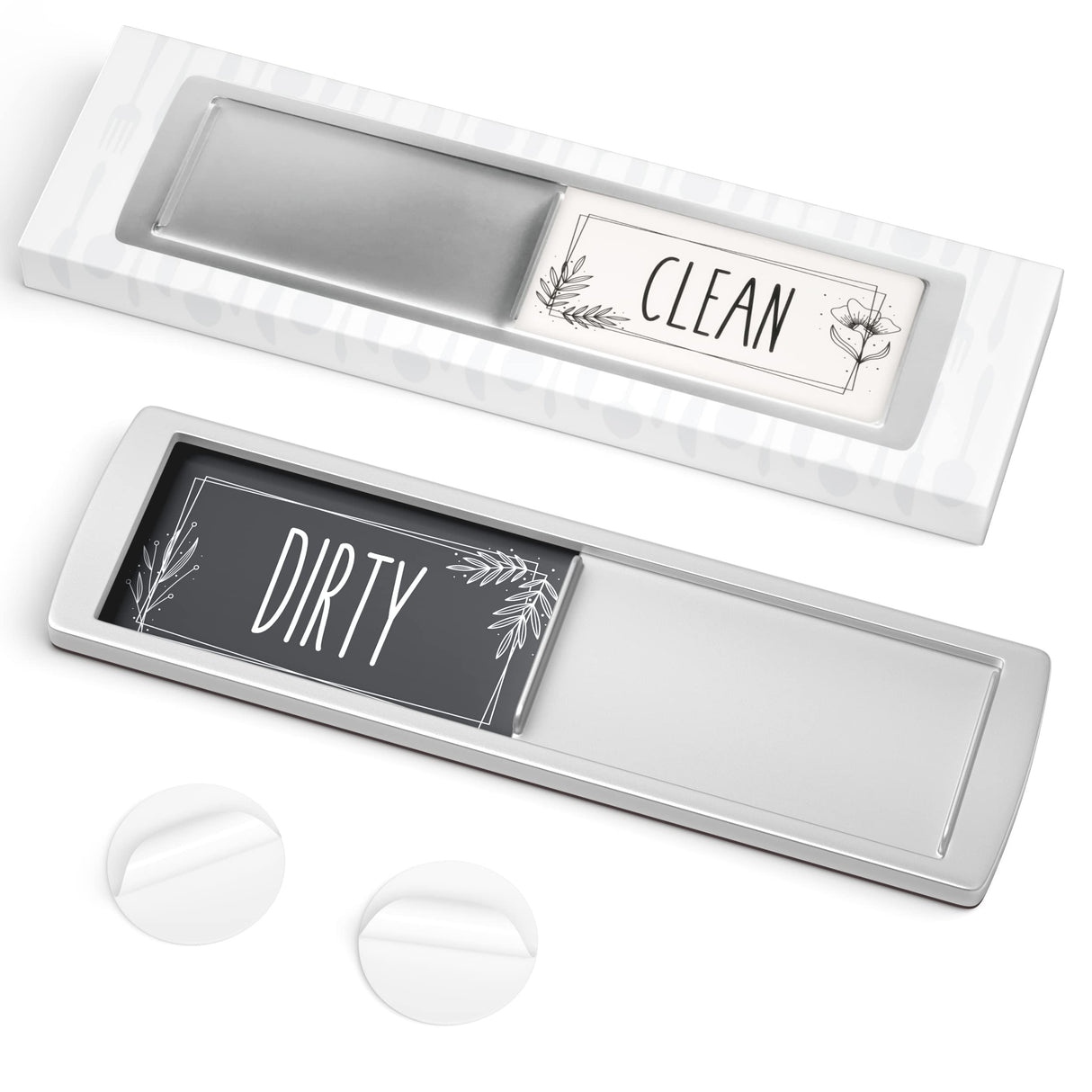 Stylish Dishwasher Magnet Clean Dirty Sign - 2 by 7 Inch - Ideal Clean Dirty Magnet for Dishwasher - Kitchen Organizer and Gadget - Nice Office, Home Farmhouse Decor ASSURED SIGNS