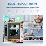 PLA Plus (PLA-F) 3D Printer Filament 1.75mm ±0.02mm - 1KG(2.2LBS) Black - High Strength & Enhanced Layer Adhesion - Precision Spooling for FDM 3D Printers Lotactree