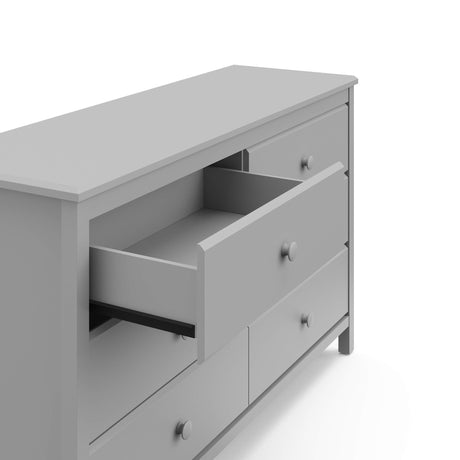 Storkcraft Alpine 6-Drawer Dresser (Pebble Gray) – GREENGUARD Gold Certified, Gray Dresser for Bedroom, Kids & Nursery Storage Drawers, Safety Interlocking Drawers, Pre-Installed Tracks, Kids Bedroom Storkcraft