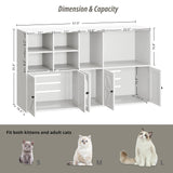 IRONCK Cat Litter Box Enclosure for 2 Cats, Litter Box Furniture Hidden with Double Room and Large Storage Space, Wooden Washroom Furniture, Cat House, White IRONCK