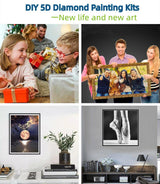 Mallard Duck Flying Over Lake 5D Diamond Art Painting Kits Full Drill Round Diamond Art DIY Gems Paint by Diamond Number Kits for Beginners Mosaic Cross Stitch for Wall Decoration(30x40cm)(3) Generic