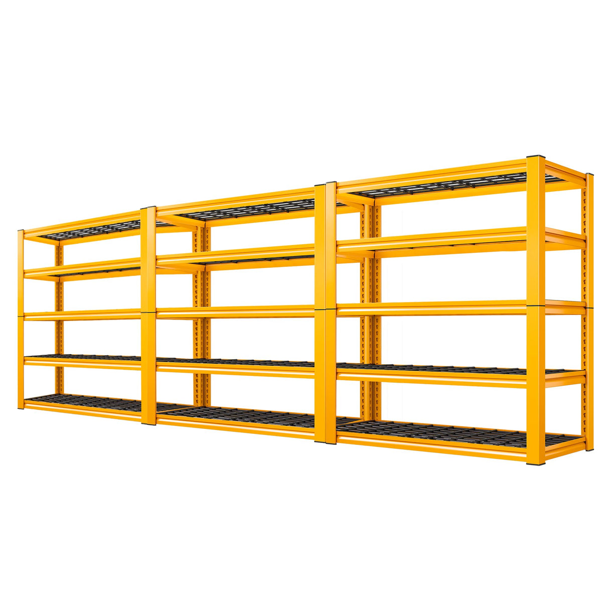 REIBII Garage Shelving Load 3000LBS, 5-Tier Storage Shelves, Adjustable Heavy Duty Metal Shelving Unit for Pantry, Basement, Warehouse, 72" H x 36" W x 16" D H, 3PC REIBII
