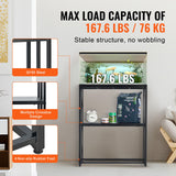 VEVOR Aquarium Stand, 20 Gallon Fish Tank Stand, 24.8 x 13 x 30 in Steel Turtle Tank Stand, 167.6 lbs Load Capacity, Reptile Tank Stand with Storage, Hardware Kit, and Non-Slip Feet, Black VEVOR