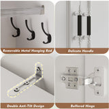 MEISSALIVVE Armoire Wardrobe Closet with 2 Door & 3 Drawers, 74.8" Large Wardrobe Cabinet with Hanging Rod, Freestanding Modern Bedroom Armoire Storage Cabinet, White MEISSALIVVE