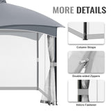 COWVIE Gazebo Replacement Netting Screen, 12' x 16' Universal Gazebo 4-Panel Mosquito Sidewalls with Double Zippers for Outdoor Patio (Only Netting) COWVIE