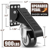 SPACECARE Workbench Casters kit 900Lbs Heavy Duty Quick Release 2 Mounting Options Retractable Workbench Stepdown Caster Wheels Adjustable Polyurethane Durable Steel Construction (Set of 4) SPACECARE