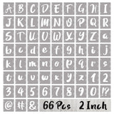 BAMIDELE 2 Inch Letter Stencils and Numbers, 66 Pcs Reusable Plastic Alphabet Symbol Interlocking Drawing Template Kit for Painting on Wood, Wall, Chalkboard, Fabric, Door Porch, Signage BAMIDELE