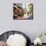 Abstract Paris Street Scenery Graffiti Paint by Number Kits 16 x 20 inch Canvas Eiffel Tower DIY Oil Painting for Kids Students Adults Beginner with Brushes and Acrylic Pigment (without Frame) Tucocoo