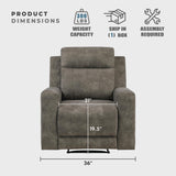 Lexicon Manual Recliner Chair, Textured Microfiber Reclining Sofa Chair, Home Theater Seating, Wall Hugger, Track Arms, Manual Recliner for Living Room/Office/Apartment, Easy Assembly, Brown Lexicon