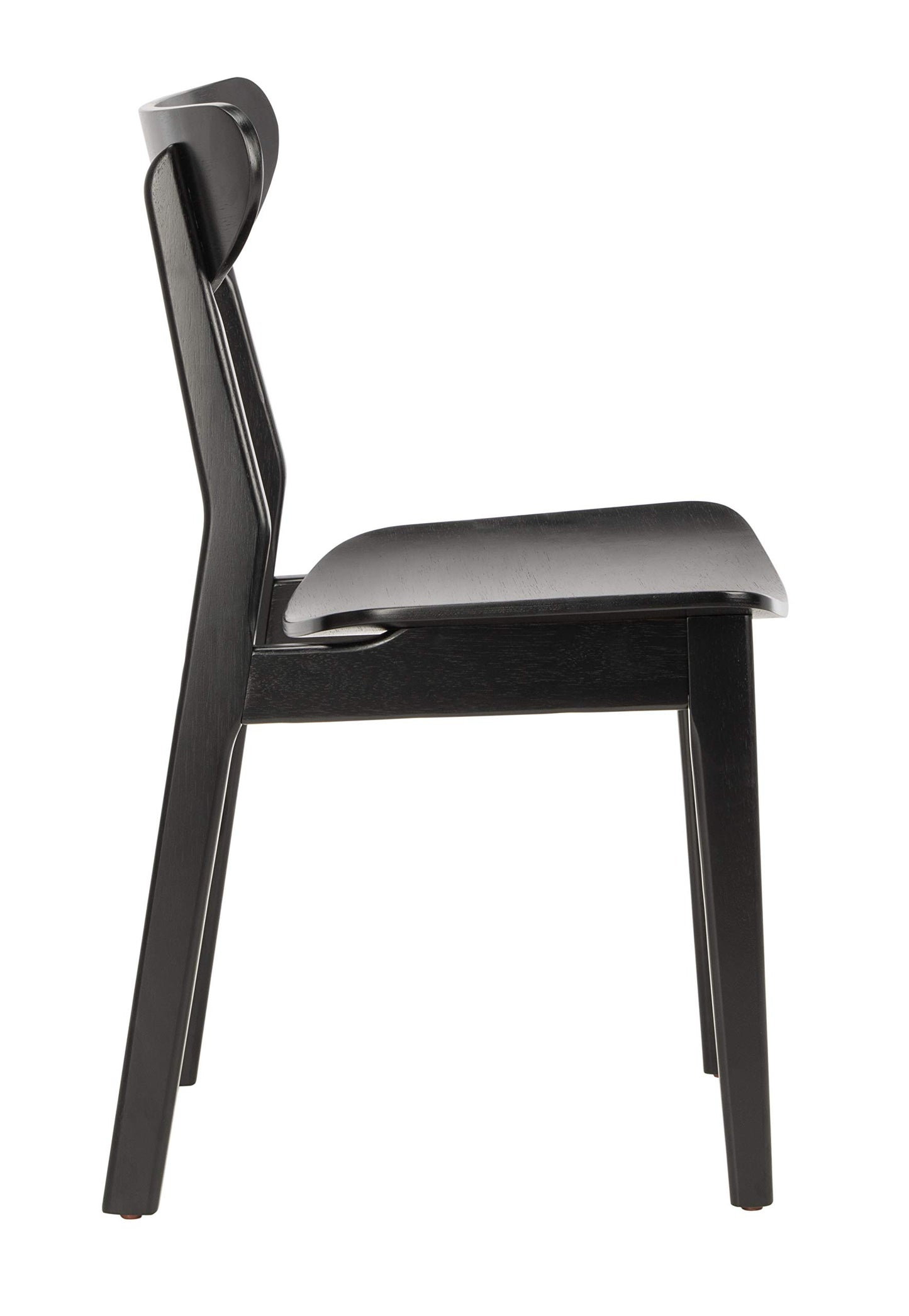 Safavieh Home Lucca Retro Black Dining Chair, Wood, Set of 2 - WoodArtSupply