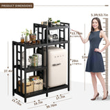 YCHF 6-Tier Kitchen Bakers Rack, Utility Storage Shelf, Mini Fridge & Microwave Oven Stand Table, Coffee Bar, Adjustable Kitchen Shelves Freestadning for Home Office (Black Wood Grain) YCHF