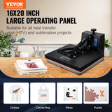 VEVOR 16x20 Heat Press, 1700W High Pressure Clamshell Heat Press Machine for T Shirts, Large Professional Digital Control Heat Transfer Machine for Sublimation, Vinyl, Heat Transfer Projects VEVOR