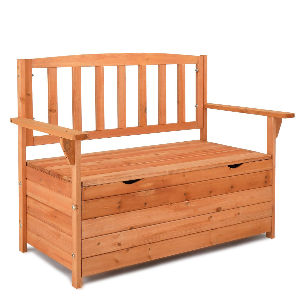 VINGLI 40-Inch Wooden Outdoor Storage Bench with 30 Gallon Capacity VINGLI