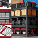 PMKES 62" W Garage Shelving Heavy Duty, 4 Tier Garage Shelves, 27" D Adjustable Storage Shelving Unit, Commercial Metal Shelf for Warehouse, Pantry, School, Shop, 62" Wx27 Dx62 H PMKES