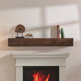 Adorwood Handmade Fireplace Mantel Shelf 48", Rustic Wood Mantles for Over Fireplace, Wall Mounted Floating Mantel Shelves for Living Room Decor (Dark Walnut, 48Lx6Hx8D) Adorwood