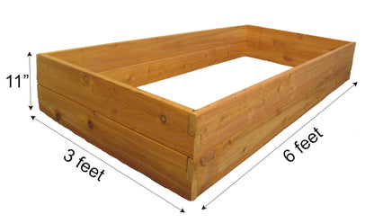 Infinite Cedar Premium Cedar Raised Garden Bed - 3' x 6' x 11" - Handcrafted in Maine from North American Western Red Cedar Wood - WoodArtSupply