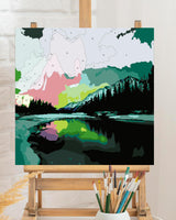 TOCARE Framed Paint by Numbers Kit for Adults, Aurora Borealis Paint by Number with Frame,Northern Lights Paint by Numbers Framed Canvas for Home Wall Decor (10x10 Inch, Without Easel) TOCARE