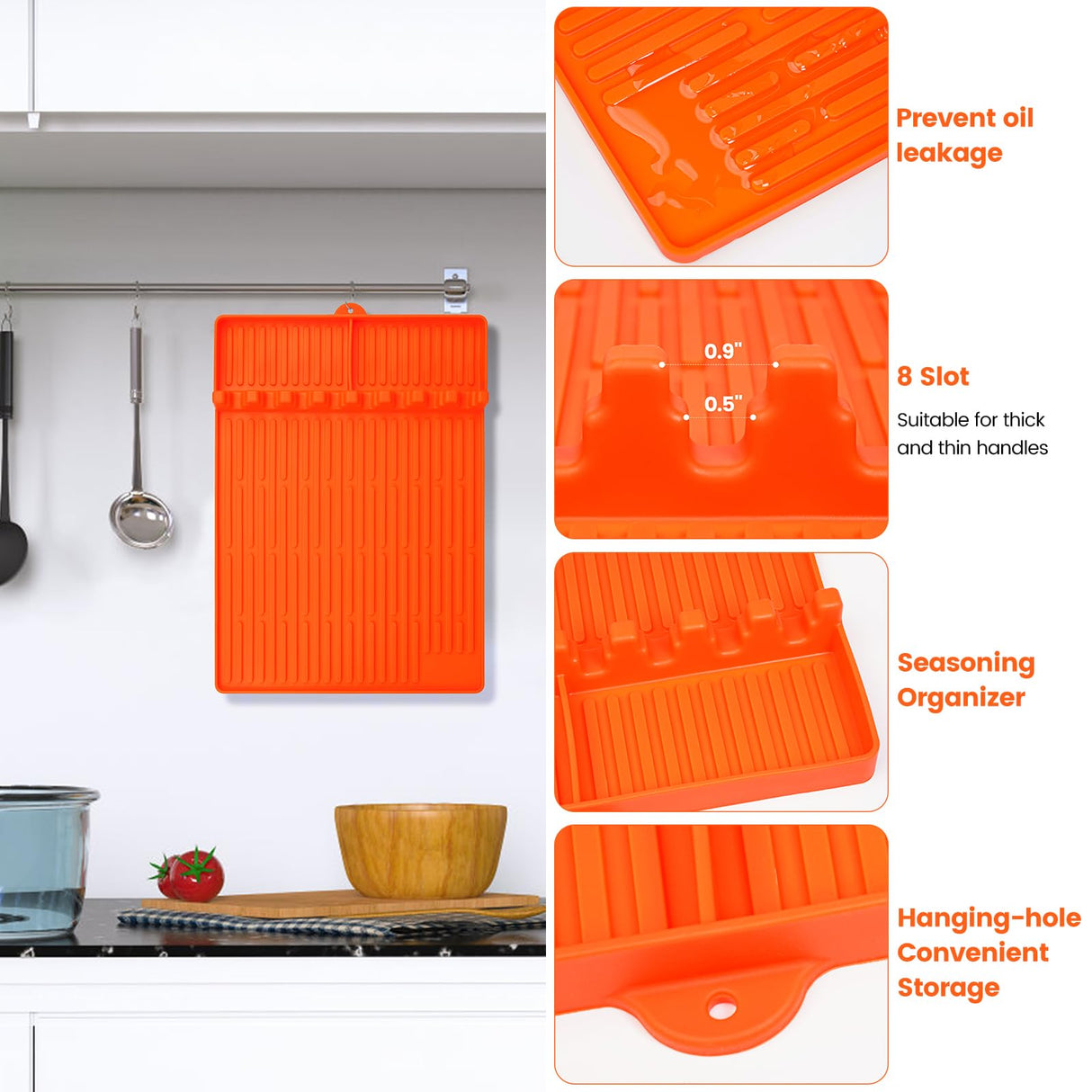 Blackstone Silicone Mat for BBQ Grill, Heat-resistant Silicone Grill Mat for Blackstone, Blackstone Spatula Mat with Drip Pad, Silicone Griddle Tools Mat for Kitchen, Cooking & Countertop Duckart