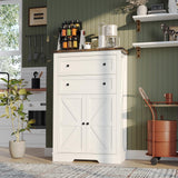 oneinmil Farmhouse Dresser for Bedroom, Rustic Tall Chest with 2 Drawers, Storage Organizer Dresser for Bedroom, Hallway, Living Room, Kids Room, White oneinmil